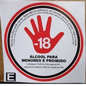 Adesivo Proibido Venda de Álcool para Menores de 18 anos 1 UN Precific