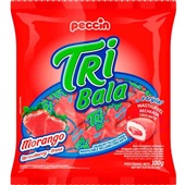 Bala Mastigável Morango 100g 1 PT Tri Bala