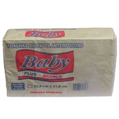 Papel Toalha Interfolha 2 Dobras 22,5x21cm Branco PT 1000 FL Baby