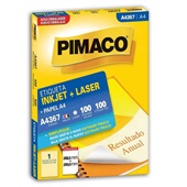 Etiqueta Adesiva InkJet e Laser A4 288,5x200mm Branco A4367 100 Folhas