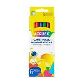 Caneta Hidrográfica Colorir Abelhinhas 6 Cores Acrilex