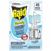 Inseticida Elétrico Líquido Family 45 Noites Refil 32,9ml 1 UN Raid