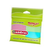 Bloco de Notas Adesivo Memo Notes 38x51mm Cores Suaves 4 UN 50 FL cada Adelbras