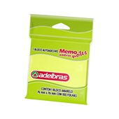 Bloco de Notas Adesivo Memo Notes 76x76mm Amarelo 100 FL Adelbras