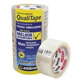 Fita Adesiva PP Transparente 48mmx100m PT C/ 4 Rolos 1 UN Adelbras