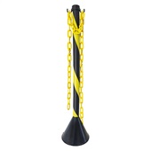 Pedestal Zebrado Desmontado Preto e Amarelo 1 UN Plastcor