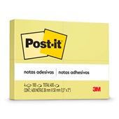Bloco de Notas Adesivo 38x50mm Amarelo 4 UN 100 FL cada Post-it