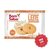 Biscoito Leite Amanteigado Sachê 8g CX 180 UN Bom Sabor