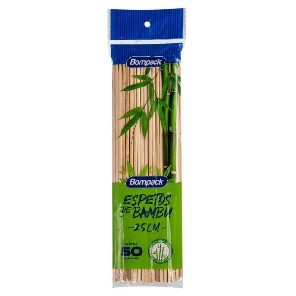Espeto de Bambu 25cm PT 50 UN Bompack