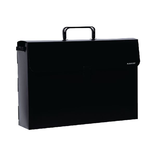 Maleta Arquivo Slim Preto com 6 Pastas Plascony