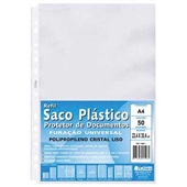 Envelope Plástico A4 Cristal Liso 234x304mm 13 Furos Espessura 0,10 PT