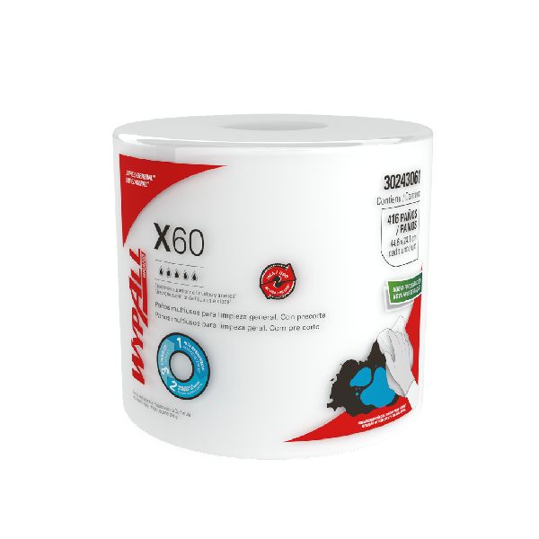 Pano de Limpeza Branco Bobina X60 com 416 UN Wypall