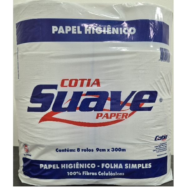 Papel Higiênico 300m Folha Simples com PT 8 RL Suave Paper