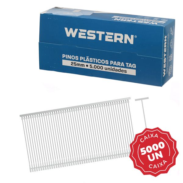 Pinos Plásticos Tag 25mm Branco com 5000 UN Etilux