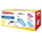 Chaveiros Coloridos com Etiqueta Branca CX 100 UN Maxcril