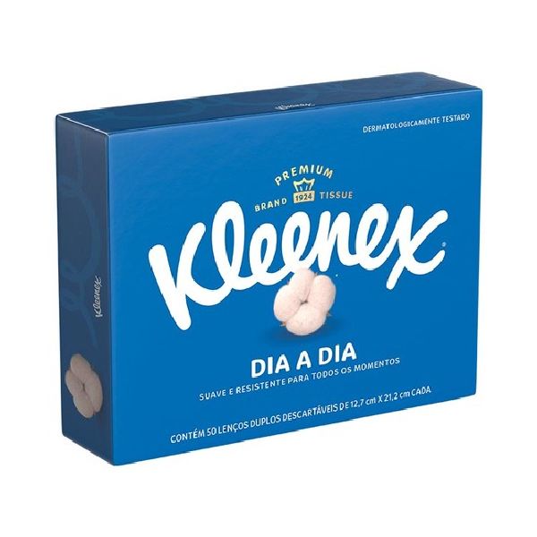 Lenço de Papel 12,7x21,2cm CX 50 FL Kleenex
