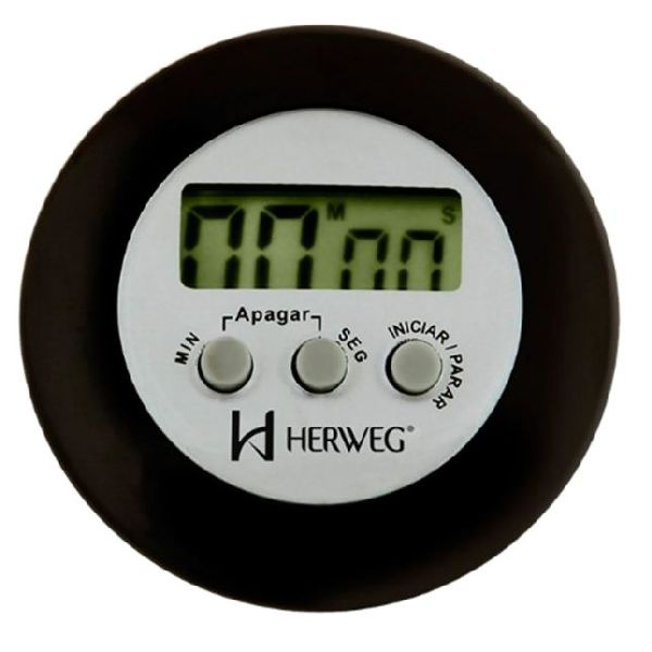 Timer Digital Redondo Preto Ref. 3308-034 1 UN Herweg