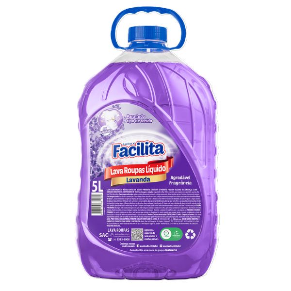 Lava Roupas Líquido 5L Lavanda Facilita 1 UN Audax