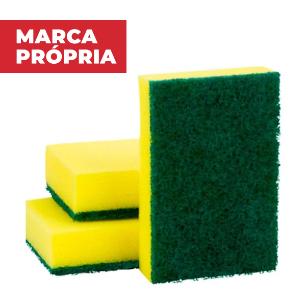 Esponja Dupla Face Multiuso para Limpeza Pesada 1 UN Gimba
