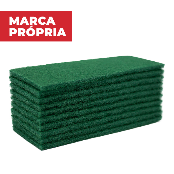 Fibra para Limpeza Leve 10,2x26cm Verde PT 10 UN Gimba