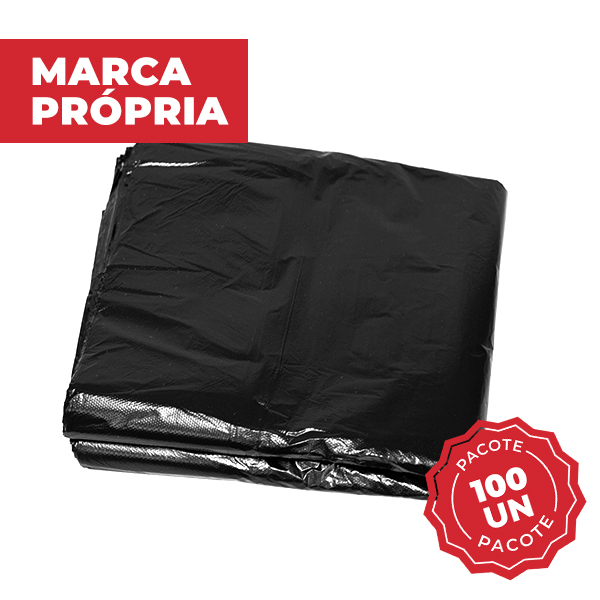Saco de Lixo 105L Preto 75x100cm PT 100 UN Gimba