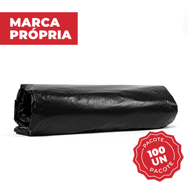Saco de Lixo Econômico 200L Preto 90x113cm PT 100 UN Gimba