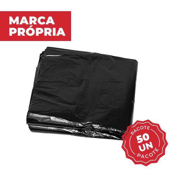 Saco de Lixo Super Econômico 30L Preto 59x62cm PT 50 UN Gimba