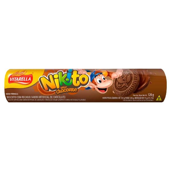 Biscoito Nikito Recheado de Chocolate 120g 1 UN Vitarella