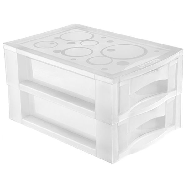 Gaveteiro com 2 Gavetas Cristal P OR81100 1 UN Ordene
