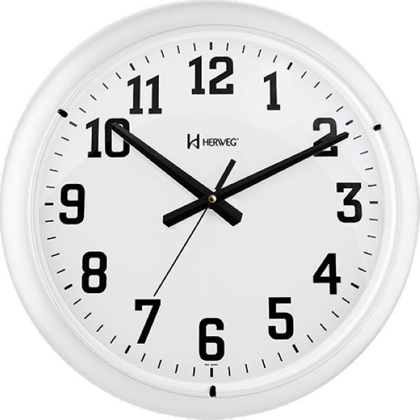 Relógio de Parede Redondo Grande Branco 40x40x5cm 6129 1 UN Herweg