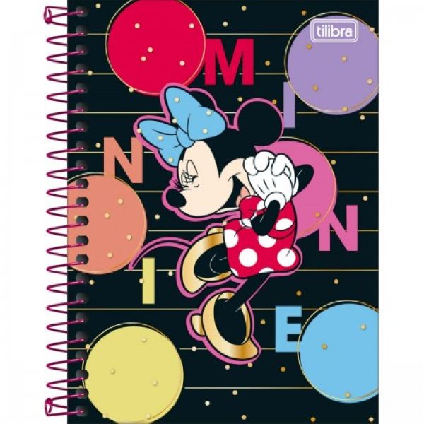 Caderneta Espiral Capa Dura 1/8 80 FL Minnie B 1 UN Tilibra