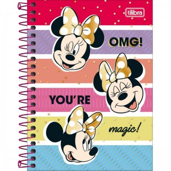 Caderneta Espiral Capa Dura 1/8 80 FL Minnie D 1 UN Tilibra