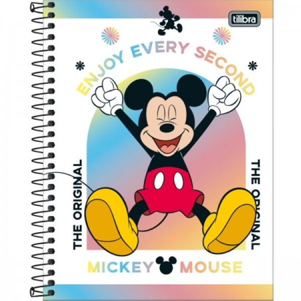 Caderno Colegial Capa Dura 10 Matérias 160 FL Mickey B 1 UN Tilibra