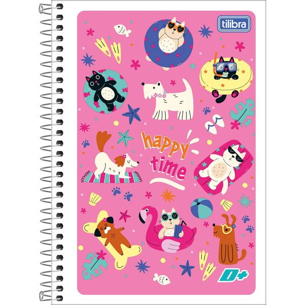 Caderno Espiral 1/4 Capa Flexível D+ Feminino 2 96 FL 1 UN Tilibra