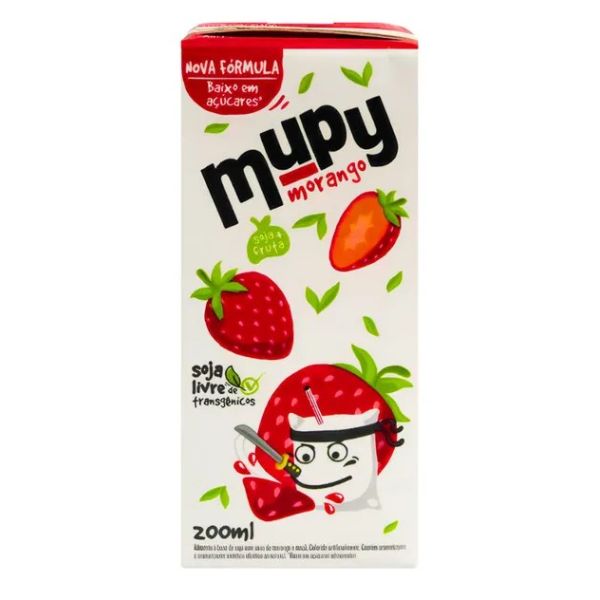 Bebida de Soja Sabor Morango 200ml 1 UN Mupy
