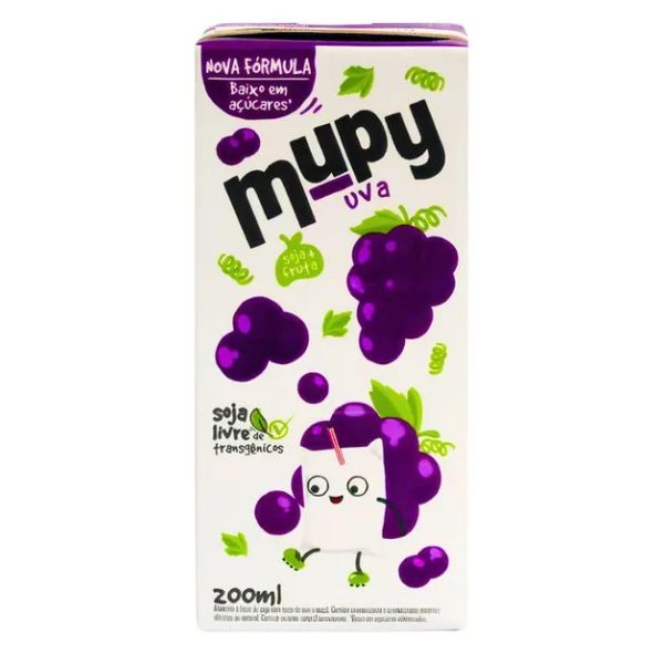Bebida de Soja Sabor Uva 200ml 1 UN Mupy