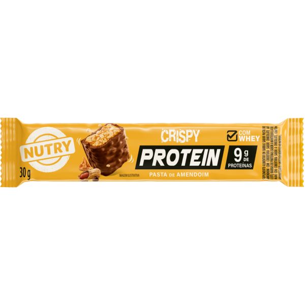 Barra de Proteína Crispy Pasta de Amendoim 30g 1 UN Nutry