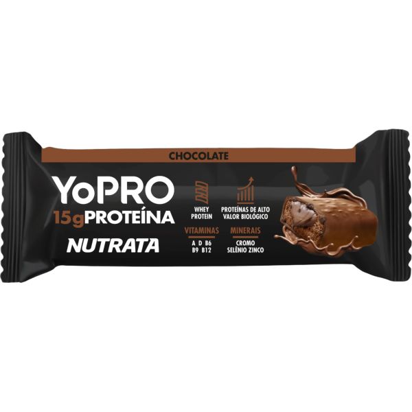 Barra de Proteína YoPro Sem Glúten 55g Chocolate 1 UN Nutrata
