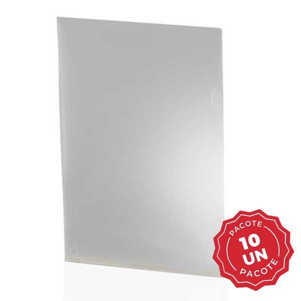 Pasta em L Ofício 230x320mm Cristal 10 UN Plascony
