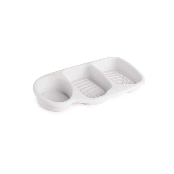 Porta Detergente com 3 Divisórias Branco 1 UN Plasutil