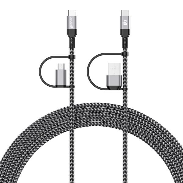Cabo Multiconnection USB-C USB-Micro USB 1,5m UCC10MIC  Preto com Cinz