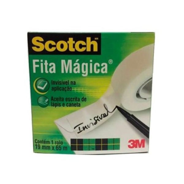 Fita Adesiva Mágica Transparente 19mmx65m 1 UN Scotch