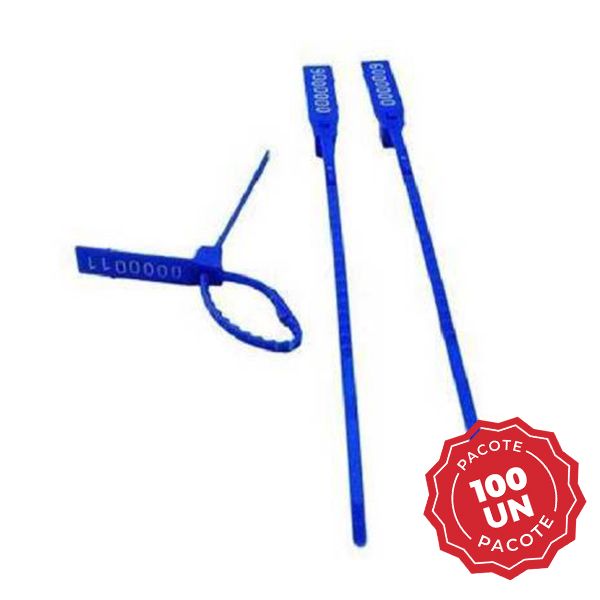 Lacre para Malote Escada Numerado Azul 29cm 100 UN Rebran