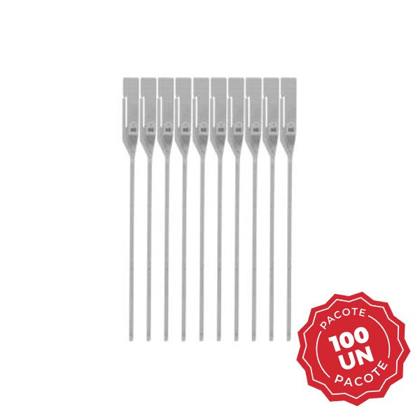 Lacre para Malote Numerado PP Branco Escada 25cm Com 100UN Rebran