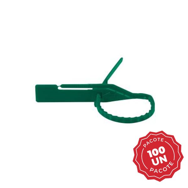 Lacre para Malote Numerado PP Verde Escada 25cm Com 100UN Rebran