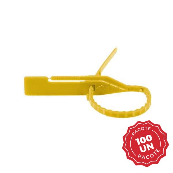 Lacre para Malote Numerado PP Amarelo Escada 16cm Com 100UN Rebran