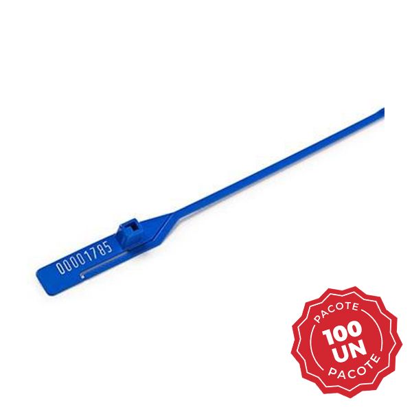 Lacre para Malote Escada Numerado Azul 16cm 100 UN Rebran