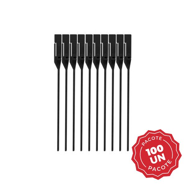 Lacre para Malote Numerado PP Preto Escada 16cm Com 100UN Rebran