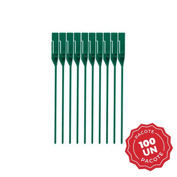 Lacre para Malote Numerado PP Verde Escada 16cm Com 100UN Rebran