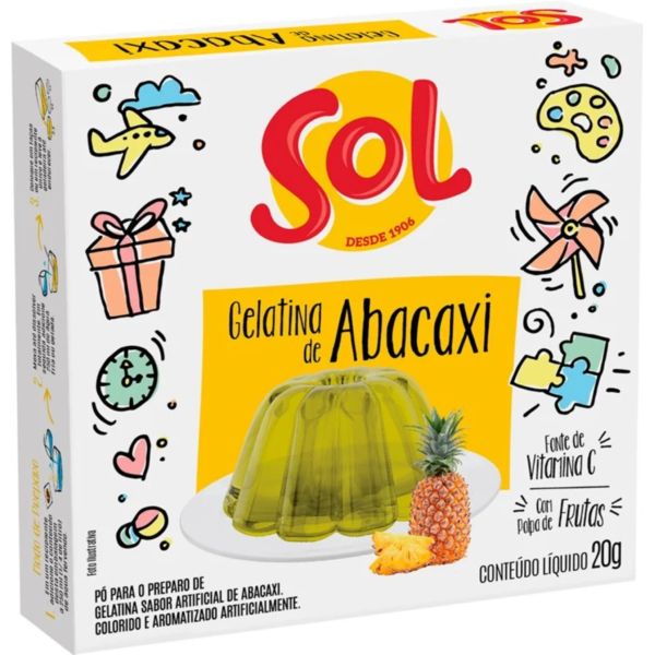 Gelatina em Pó Abacaxi 20g 1 UN Sol